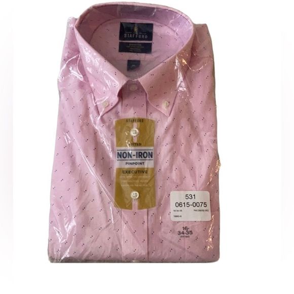 Stafford Pink dress shirt Size 16 NWT - Picture 1 of 6